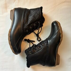 New Black Sperry Duck Boots